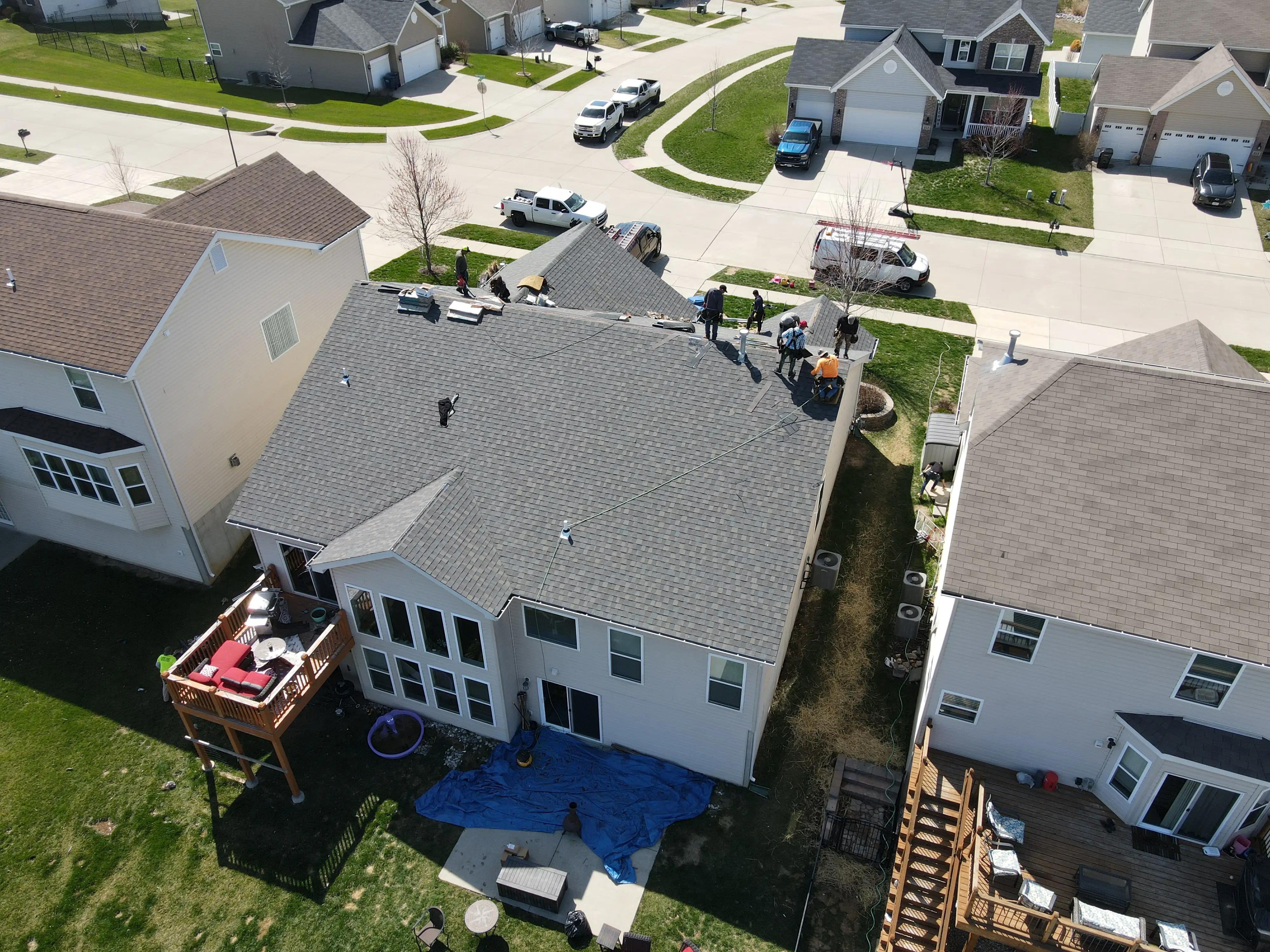 Storm damage repair project #2 by Our Local Roofers in Greater St. Charles Area
