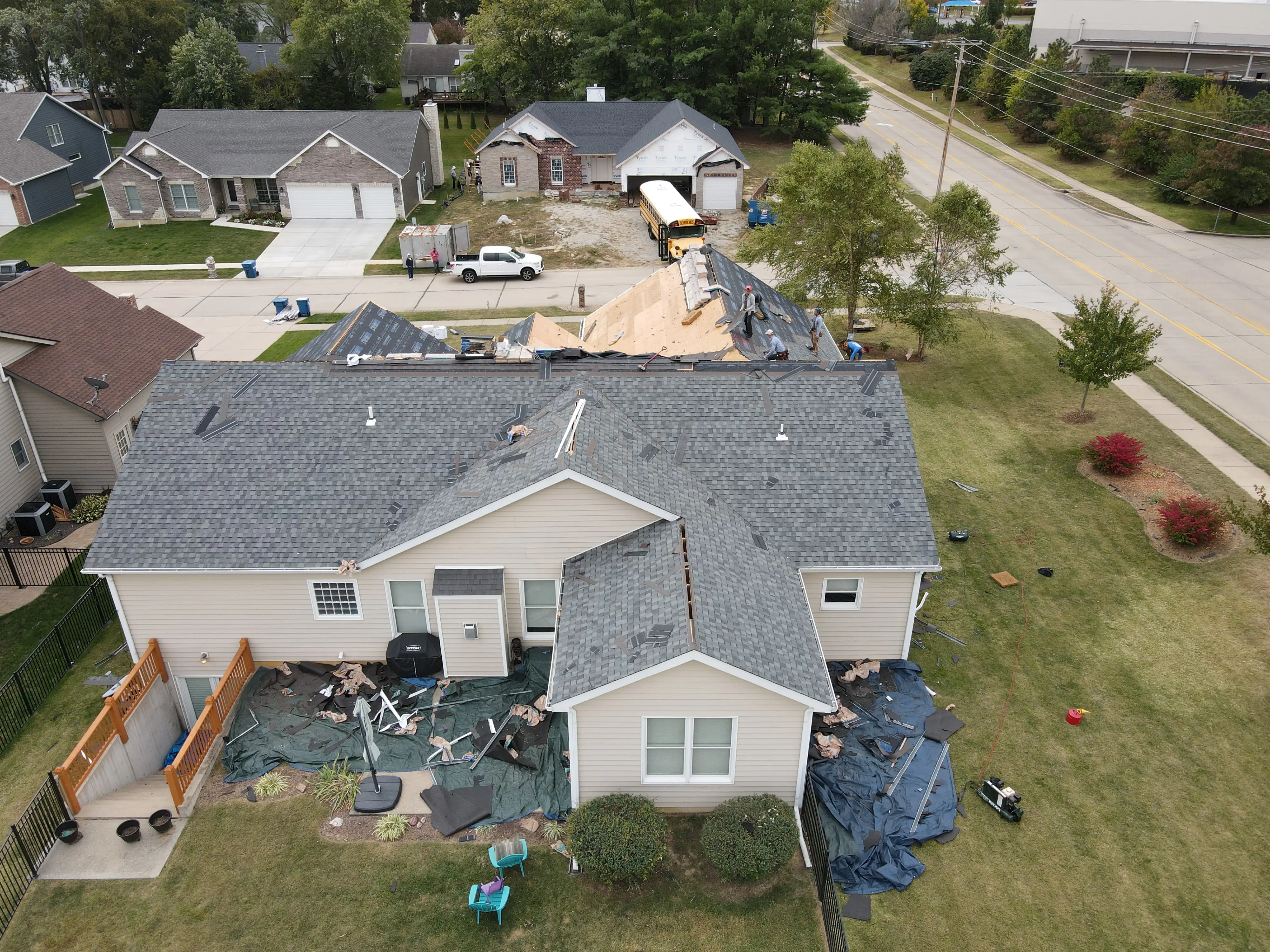 Complete roof replacement with premium materials