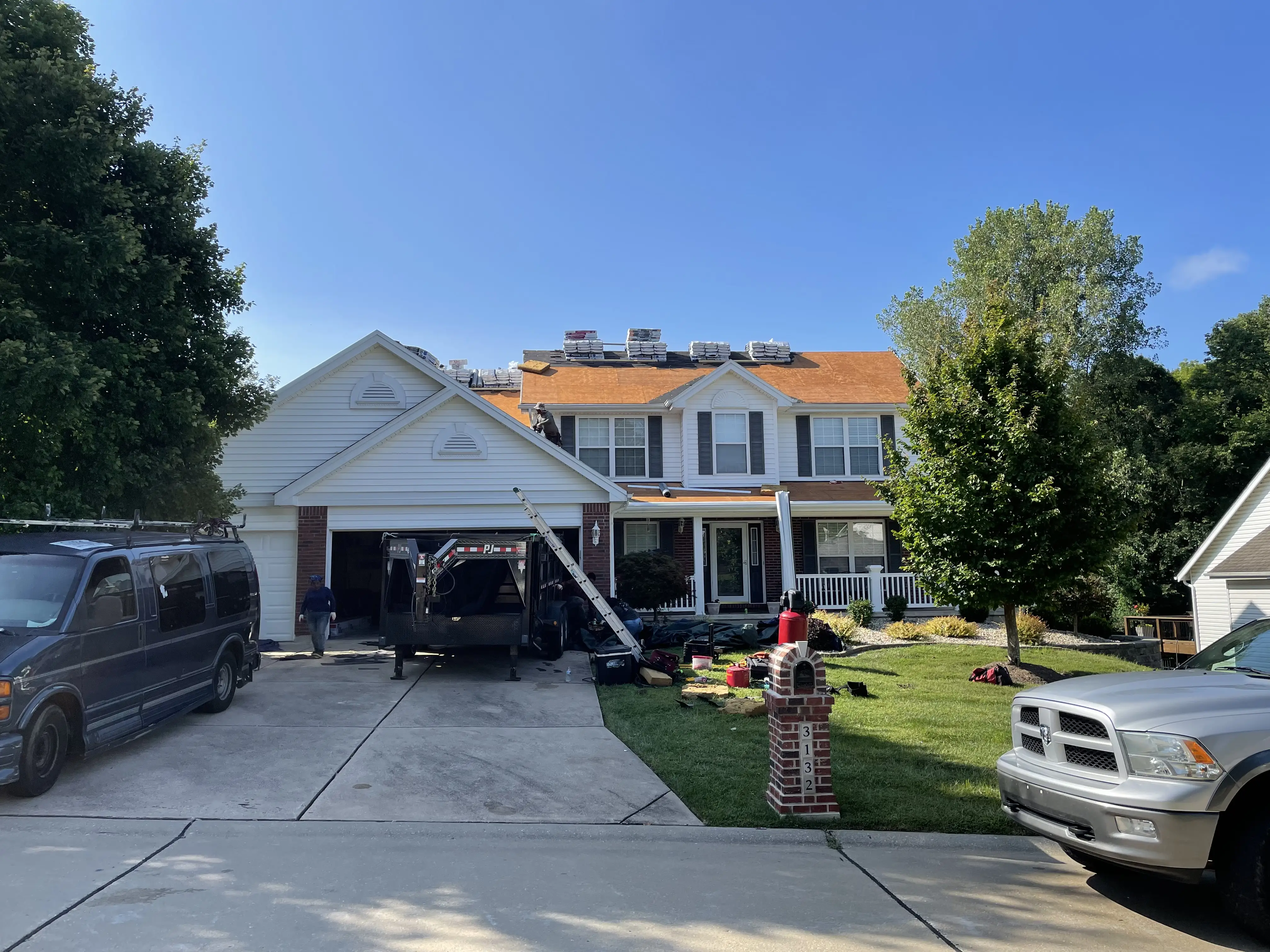 Complete roof restoration project #58 by Our Local Roofers in Greater St. Charles Area
